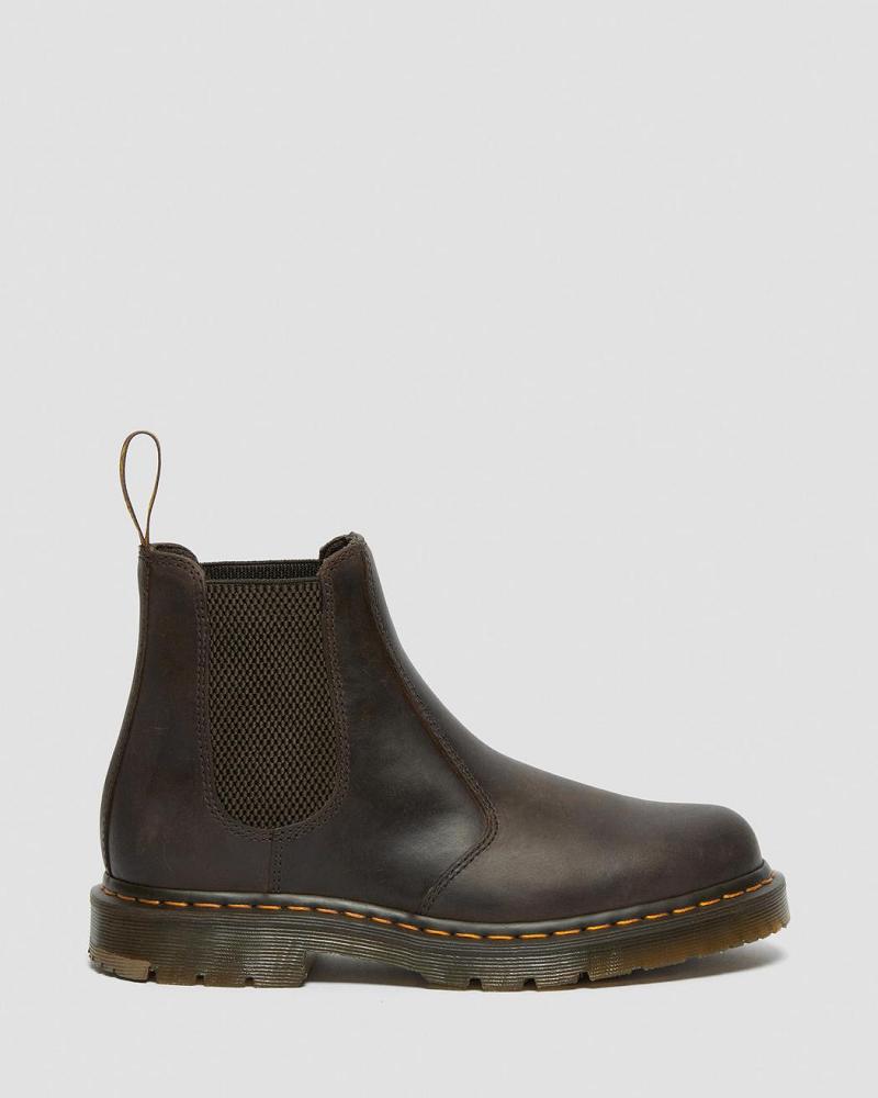 Dr Martens 2976 Slip Resistant Læder Ankelstøvler Dame Mørkebrune | DK 33YXF